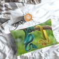 thumbnail image 5 of Pofeuu Blue Viper And Yellow Viper Snake Print Polyester Microfiber Plush Pillowcases, Super Soft and Cozy Pillow Case Covers with Envelop Closure（Pillow core not included）-20"x30", 5 of 6