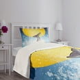 thumbnail image 3 of Ambesonne Whale Quilted Bedspread Set 2 Pcs, Fish Tail Ocean Full Moon, Twin Size, Yellow Grey Blue, 3 of 5