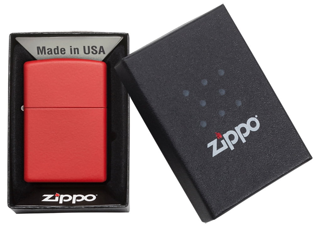 Zippo Classic Red Matte Windproof Pocket Lighter