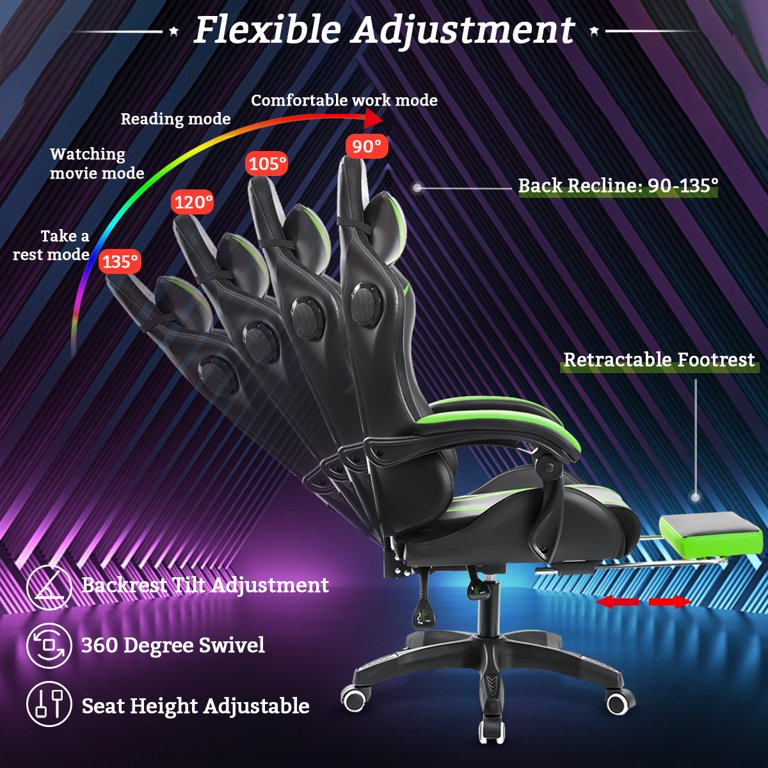 Massage Lumbar Cushion Racing Gaming Chair Reclining Backrest