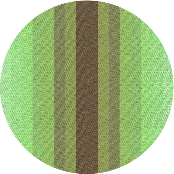 Ahgly Company Indoor Round Patterned Olive Drab Green Area Rugs, 7' Round