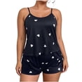 thumbnail image 3 of yillto Women's Plus Size Pajama Set 2 Piece Heart Print Lounge Cami Top and Elastic Waist Shorts Sleepwear, 3 of 5