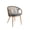 Rope Brown, variant on Dayalane Outdoor Dining Chairs Set of 2, Modern Rope Woven Patio Armchairs with Cushions, Wood-Look Metal Frame, All-Weather Furniture for Balcony, Backyard Bistro, Grey
