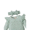 thumbnail image 4 of Qiylii Baby Girl’s Clothes Set Long Sleeve Floral Romper+Suspender Skirt+Headband, 4 of 9