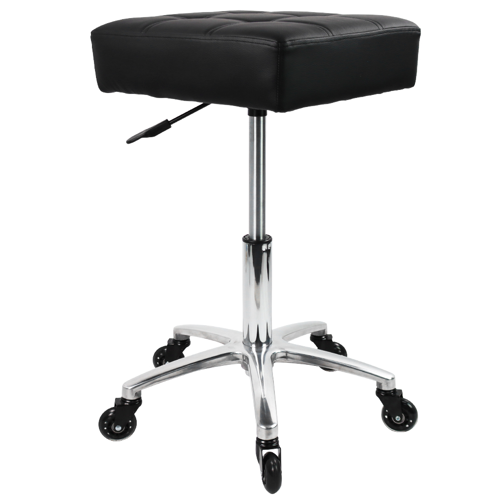 WKWKER Heavy Duty Rolling Stool with Wheels Hydraulic Swivel Adjustable