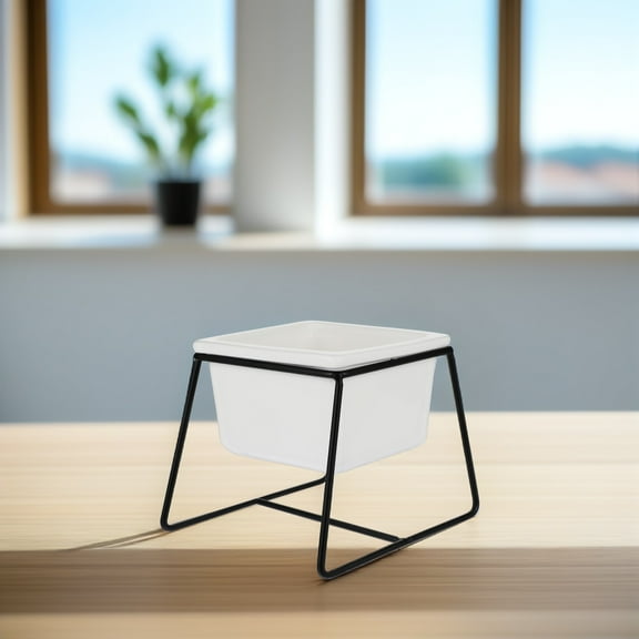 SOPOTUTU Ceramic Planter Pot Black, Indoor Outdoor Flower Pot for Small Plants, 1 Set