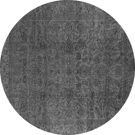 Ahgly Company Indoor Round Oriental Gray Industrial Area Rugs, 3' Round