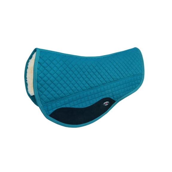 Horse Western 28"x32" Quilted Barrel Contoured Fur Padded Saddle Pad Teal 39230