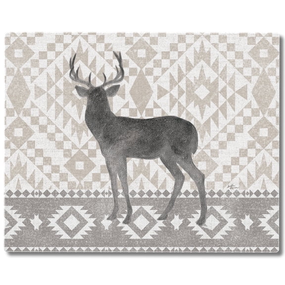 CounterArt Soft Lodge Deer Tempered Glass Cutting Board 15" x 12"