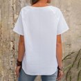 thumbnail image 4 of Camisas de Manga Corta para las Mujeres Casual, Moda Cuello Redondo Color Sólido, Blusas de Verano para las Mujeres, 4 of 7