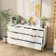 thumbnail image 2 of Furtivusia 6 Drawer Dresser for Bedroom, Modern Chest of Drawers with Metal handles, Wood Storage Cabinet for Living Room, Hallway, White, 2 of 8