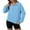 Blue, variant on Fashion Clothing Women's Solid Color Sweatshirt Women's Zip Up Sweatshirt Casual Long Sleeve Pullover Tops Stand Collar Loose Fit Basic Solid Color Outerwear For Daily Wear Fall Fashion