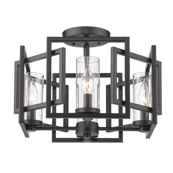 Golden Lighting Marco 4-light Flush Mount in Matte Black