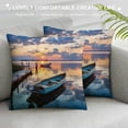 thumbnail image 3 of Fenyluxe Sunset Boats Dock Pillow Covers for Couch Sofa Indoor Outdoor Square Design Soft and Durable 1PC 20x20in, 3 of 5