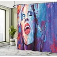 thumbnail image 5 of Ambesonne Jazz Shower Curtain, Singer Woman Performance, 69"Wx70"L, Blue Purple Red, 5 of 5