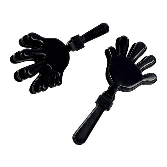 Black Plastic Hand Clappers - Party Favors - 12 Pieces