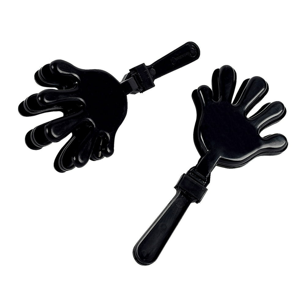 Black Plastic Hand Clappers Party Favors 12 Pieces