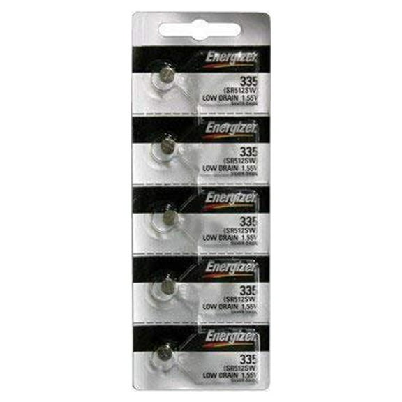 Energizer Batteries 335 (SR512SW) Silver Oxide Watch Battery. on Tear Strip (Pack of 5)