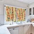 thumbnail image 3 of Vintage Yellow Kitchen Curtains Knife and Forks Window Curtains Valance and Tier Set 36 Inch, Rustic Rod Pocket Short Tier Curtain for Bathroom, Cartoon Small Cafe Curtains for Kitchen Decor, 3 of 6