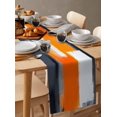 thumbnail image 2 of Table Runner Orange Black Table Decoration for Kitchen Dinning Modern Abstract Art Table Decoration for Indoor Outdoor Party Wedding Decor 13x90inch, 2 of 7