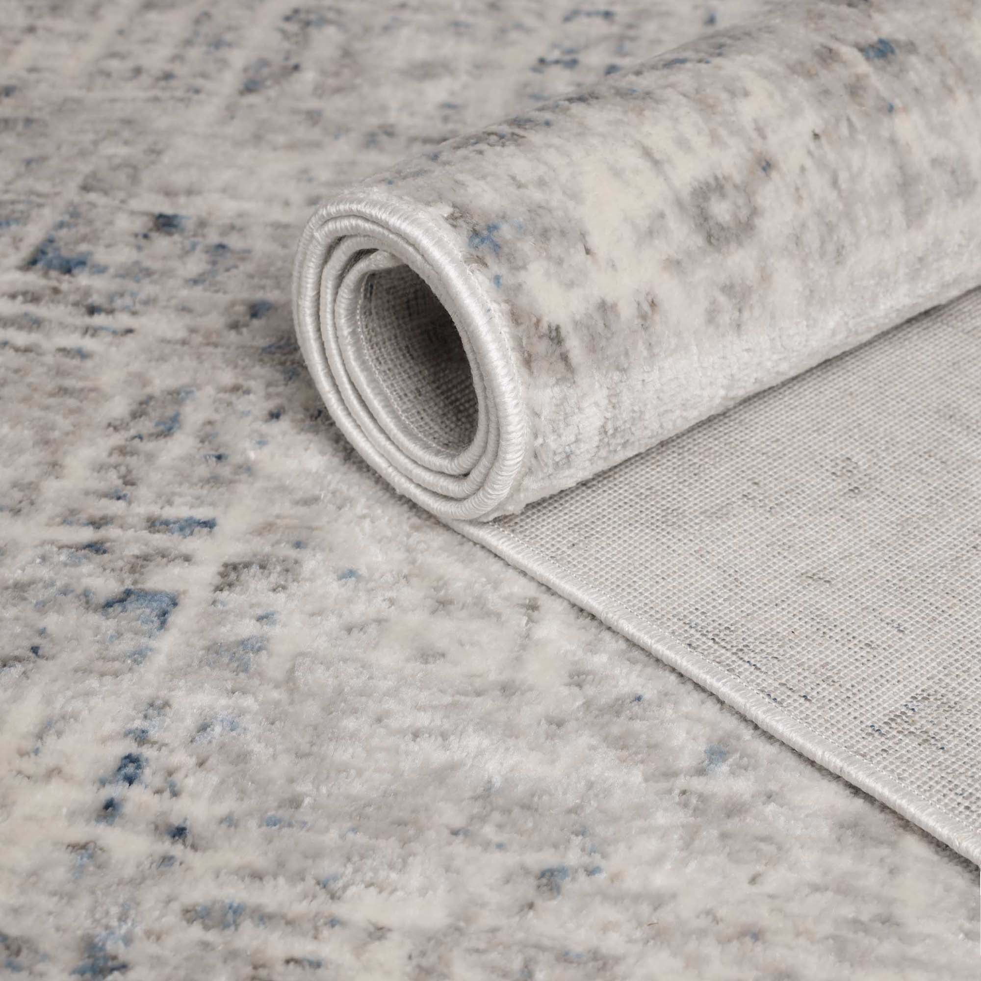 Superior Acer Distressed Abstract Area Rug, 10' x 14' Rugs for Living Room Bedroom, Blue