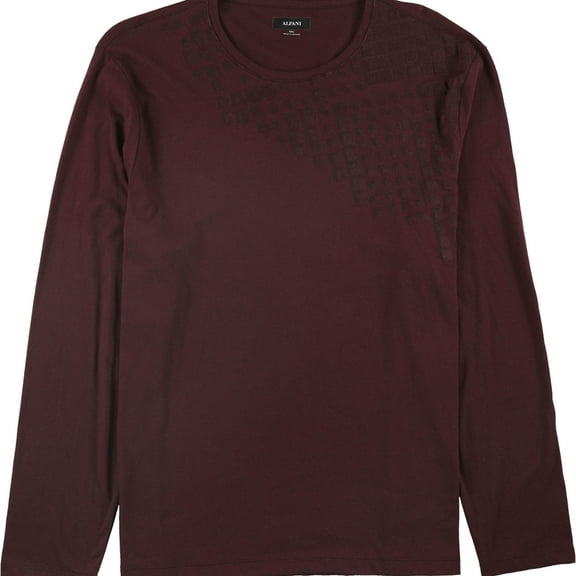 Alfani Mens Flocked Basic T-Shirt, Red, XX-Large