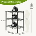 thumbnail image 7 of CONCETTA 3-Tier Metal Shelves, Versatile Wire Storage Rack for Kitchen, Bathroom or Garage Organization,Black, 7 of 7