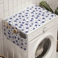 thumbnail image 1 of Blue Washing Machine Organizer, Hand Drawn Style Chinese Pattern with Flowers Nature Inspired Vintage, Anti-slip Fabric Top Cover for Washer and Dryer, Violet Blue White, by Ambesonne, 1 of 1