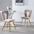 thumbnail image 6 of Sumdeal Modern Dining Chair Sets, 2/4/6-Piece Sets,Fabric Upholstered Chairs, Gold Iron Legs, Soft Seats, Ergonomic Backrest Support, Suitable for Dining Rooms, Living Rooms, Cafes, and Offices, 6 of 6
