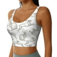 thumbnail image 2 of Fotbe Hand Drawn Rabbit Pattern Womens' Sports Bra Longline Wirefree Padded with Medium Support Sports Moisture-Wicking Workou Vest,Tank Top-X-Large, 2 of 9