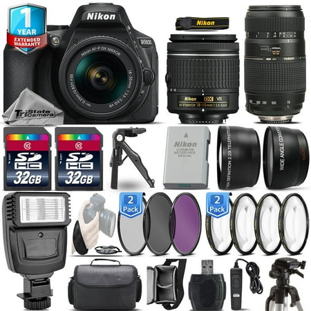 Nikon D5600 DSLR Camera + 18-55mm VR + 70-300mm + 1yr Warranty + Remote + (Nikon 24 70 2.8 Best Price)