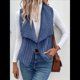 thumbnail image 4 of Chaleco Informal Sin Mangas de Felpa para Mujer, Otoño e Invierno, Tipo Cárdigan. Azul XXL, 4 of 10