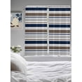 thumbnail image 3 of Grey Navy Blue Striped Living Room Curtains 2 Panel, Farmhouse Stripes Modern Abstract Art Cafe Window Treatment, Extra Long Farmhouse Bedroom Bathroom Kitchen Curtains Drapes 104"x72", 3 of 6