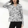 thumbnail image 6 of Wiyuqeen Womens Sun Hoodie with Thumb Holes Long Sleeve Zip Up UPF 50+ Protection Jacket Lightweight Camo Sun Shirts with Thumb Holes, 6 of 7