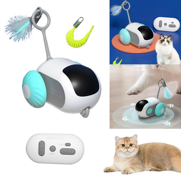 Nuevo Juguete Gato Con Control Remoto Coche Rodante Eléctrico Coche Deportivo Juguete Eléctrico para Gato Con Control Remoto (azul)