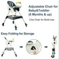 thumbnail image 4 of PUEDO 4-in-1 Baby High Chair Portable Toddler Dining Chairs Eat & Play Convertible Highchair with Adjustable Tray, Blue, 4 of 8