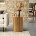 thumbnail image 3 of LuxenHome Wood Grain Manufactured Wood 20.5-Inch Tall Round End and Side Table, 3 of 9