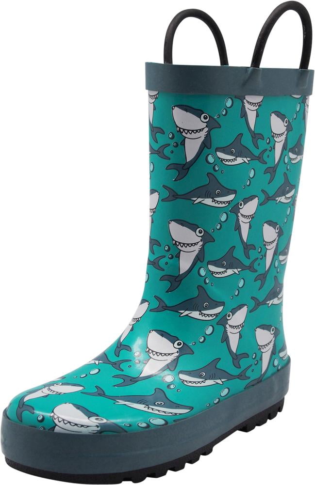 teal rubber boots