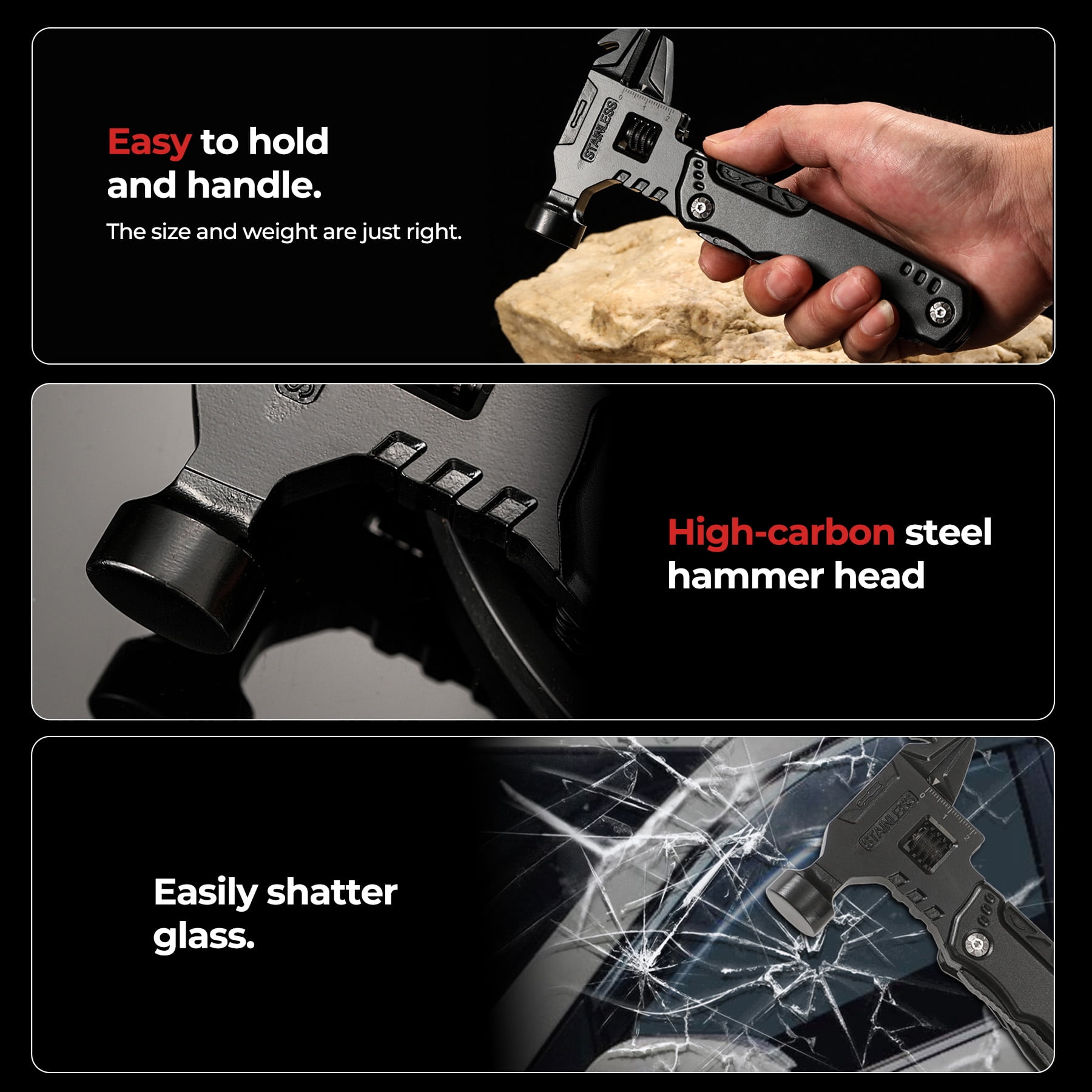 Multi-Function Combination Tool Outdoor Knife Pliers Adjustable Wrench Set Universal Folding Pliers Suitable for Outdoor Camping and Home Repairs Multi-Function Hammer - The Perfect Gift for Men