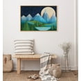 thumbnail image 5 of Kate and Laurel Sylvie Moonlight Mountains Bear Lake Framed Canvas Wall Art by Carey Copeland, 23x33 Natural, Bear Mountain Wall Art Decor, 5 of 6