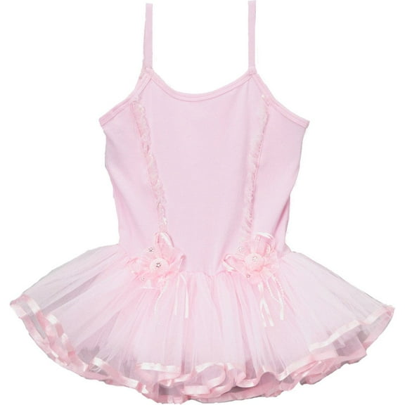 Wenchoice Girl's Pink Flower Ribbon Skirted Leotard S(1T-2T)