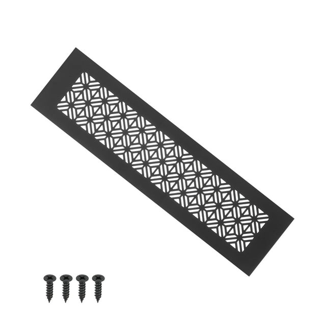Cubierta de ventilación de aire para puerta Uxcell, cubierta de ventilación de rejilla de aluminio de alta resistencia con tornillo de montaje para puerta de armario 12 x 3 pulgadas