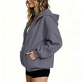 thumbnail image 5 of BFRGSIJ Full Zip Up Hoodie for Women Drawstring Hooded Sweatshirt Lightweight Casual Fall Winter Jacket with Pocket XL, 5 of 5