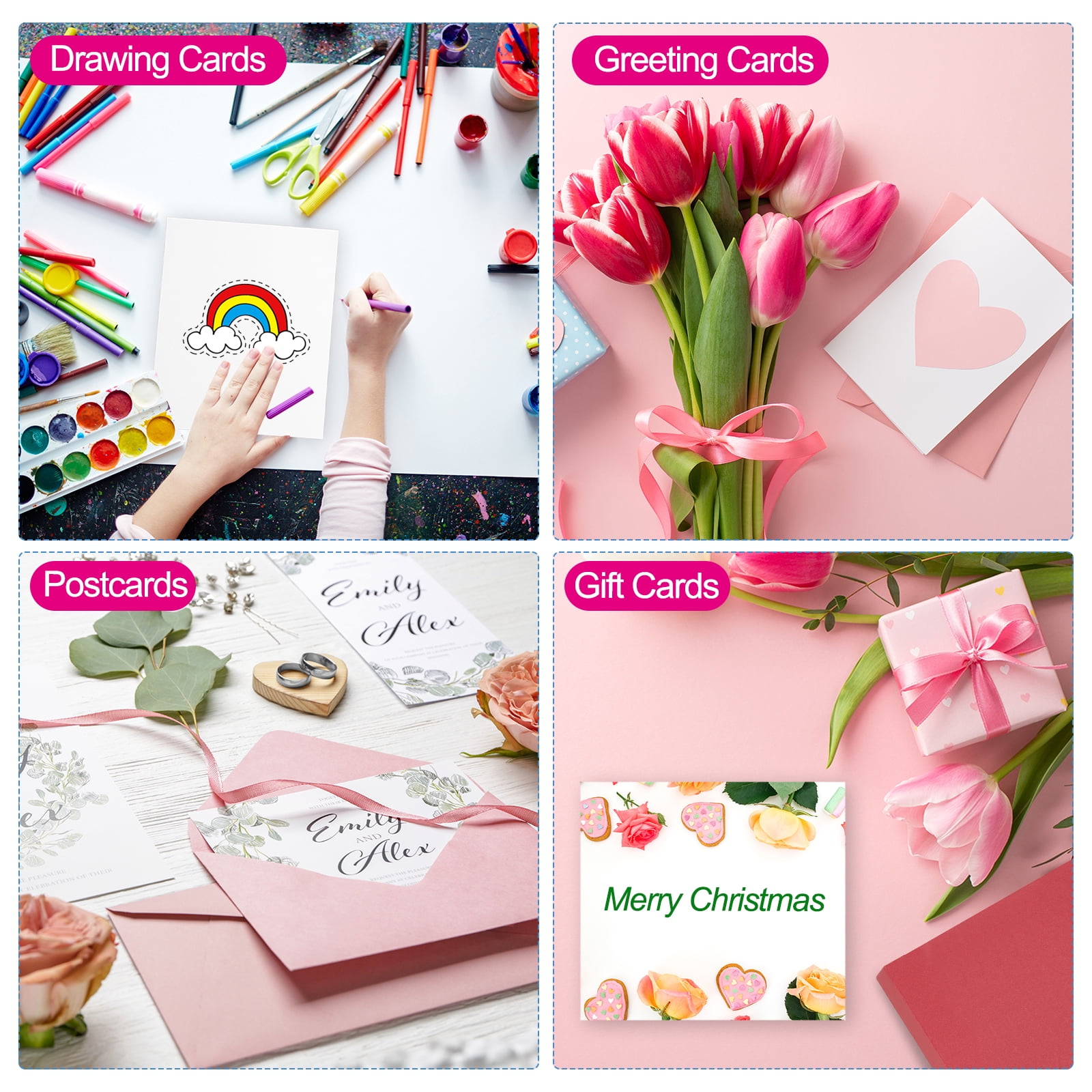 Unique Bargains Durable Watercolor Cards for Art Projects and Invitations Yellow