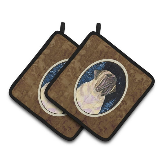 Carolines Treasures SS8448PTHD Starry Night Mastiff Pair of Pot Holders, 7.5HX7.5W, multicolor