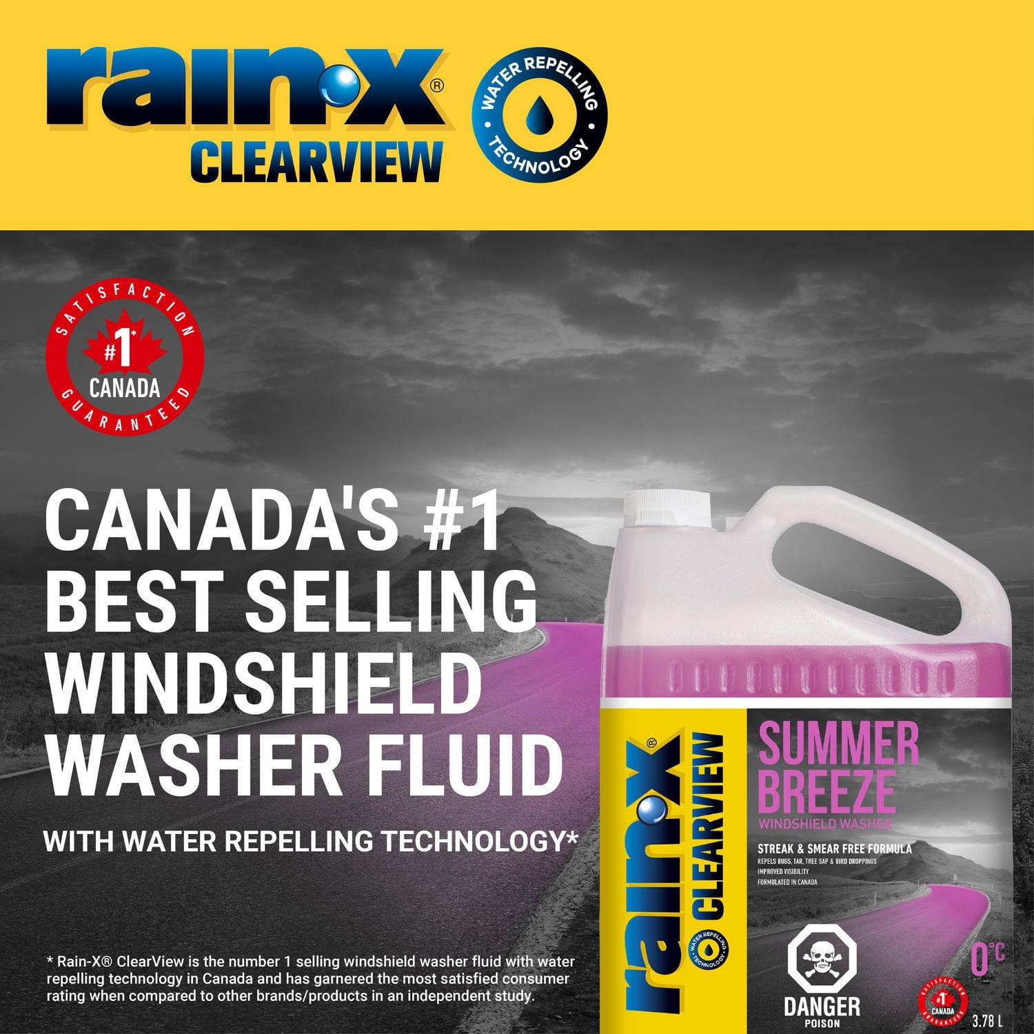 Rain-X® ClearView - Summer Breeze Windshield Washer Fluid, 0°C Rain-X® ClearView - Summer Breeze Windshield Washer Fluid, 0°C
