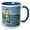 Blue/White, variant on 3drose, Windsurfer Surfing on Waves to His Left, 11oz Two-tone Red Mug
