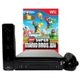 thumbnail image 1 of Restored Nintendo Wii Black Console With New Super Mario Brothers Wii Game (Refurbished), 1 of 12
