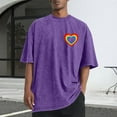 thumbnail image 2 of RKSTN Men's Cotton Valentine Short Sleeve Shirts Oversized Crewneck Valentine's Day Print T-Shirts Top Mens Plus Size Round Neck Loose Fits Comfy Soft Sports Washed Tee Shirt Summer Casual T Shirt, 2 of 6