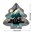 thumbnail image 2 of Stylish Metal Hanging Christmas Tree Wind Spinner - Cozy Night Scene with Silhouetted Houses & Moon - Perfect for Garden Decor, 2 of 7